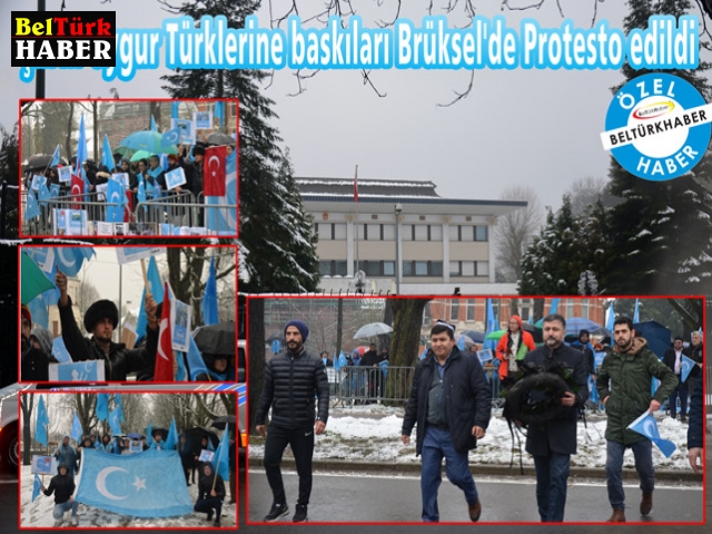 Çin'in Uygur Türklerine baskıları Brüksel'de Protesto edildi.