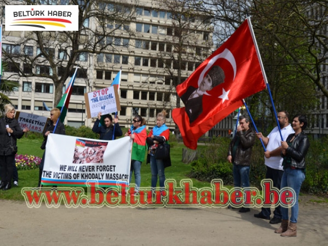 ERMENİSTAN BRÜKSEL’DE PROTESTO EDİLDİ