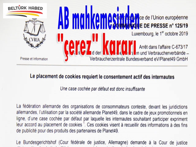 AB mahkemesinden "çerez" kararı