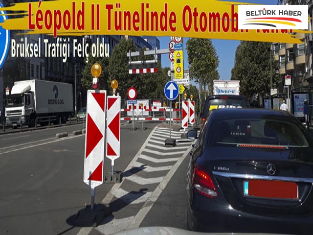 Otomobil yandı,Brüksel trafiği felç oldu