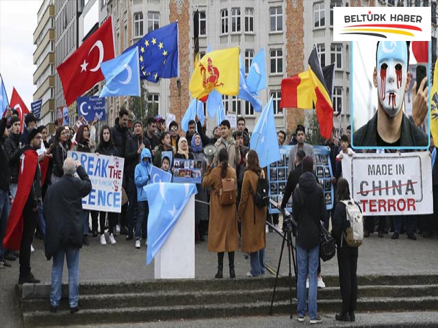 Brüksel'de Uygur Türkleri, Çin'i protesto etti