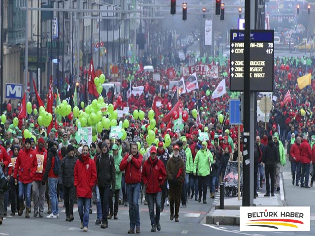 Brüksel'de dev protesto