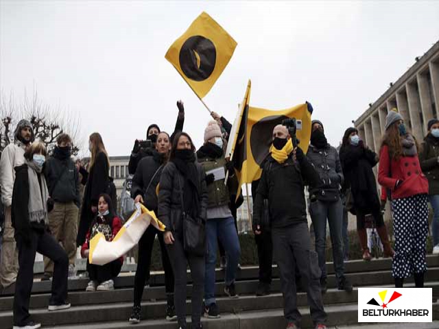 Belçika'da sokağa çıkma kısıtlamaları protesto edildi