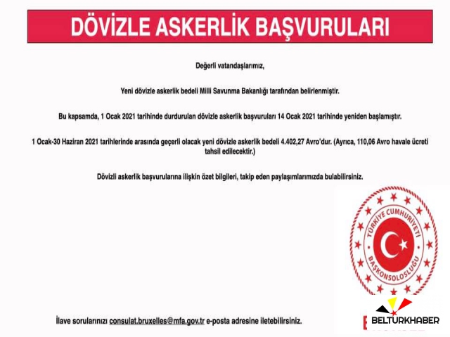 Dövizle Askerlik 1161 Euro düştü