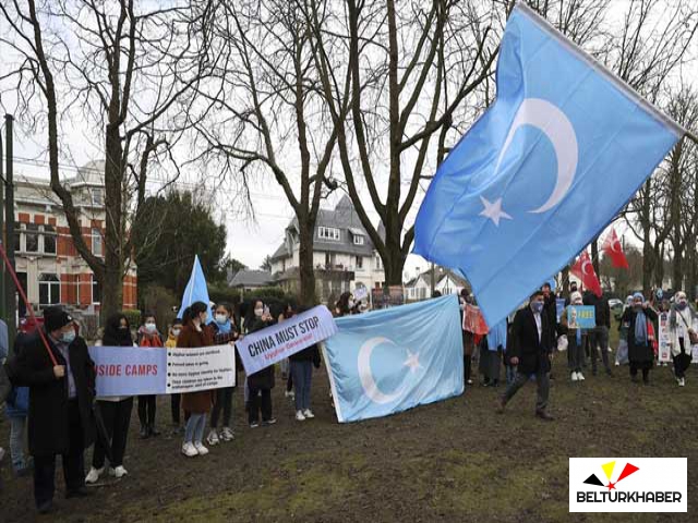 Uygur Türkleri, Brüksel'de Çin'i Protesto Etti