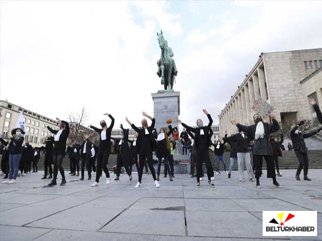 Belçika'da iklim değişikliğine dikkat çekmek için gösteri düzenlendi