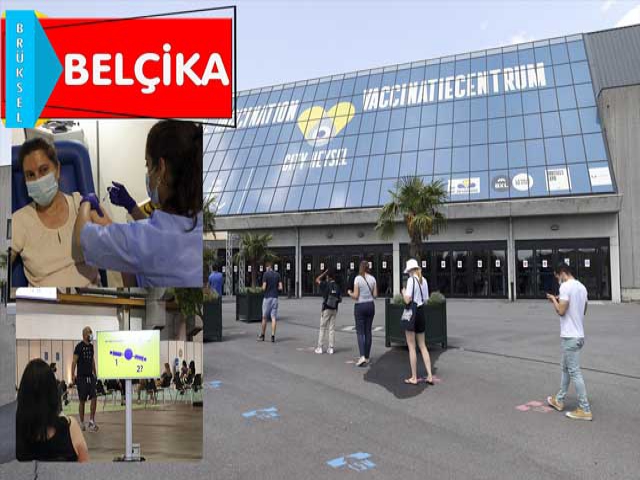 Belçika'da EXPO merkezlerinde koronavirüs aşısı yapılıyor