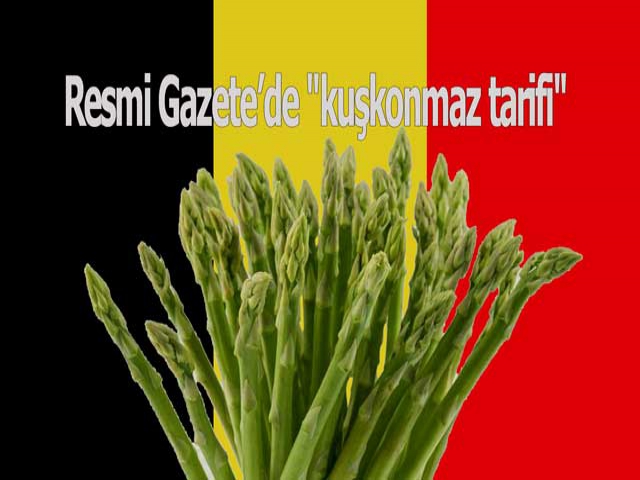 Belçika'nın Resmi Gazetesi'nde "kuşkonmaz tarifi"