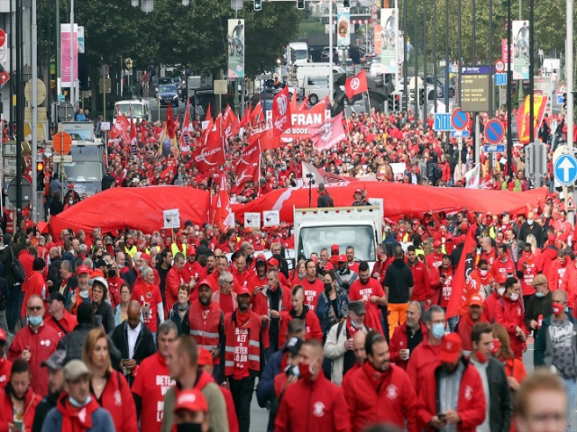 Brüksel'de işçilerden protesto