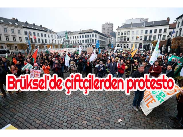 Brüksel'de çiftçilerden protesto