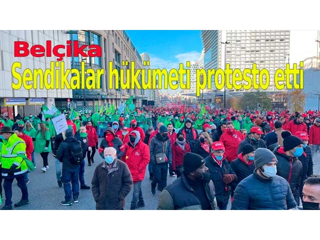 Belçika'da Sendikalar Hükümeti Protesto Etti