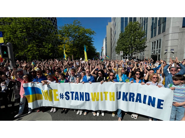 Brüksel'de Ukrayna ile dayanışma yürüyüşü düzenlendi