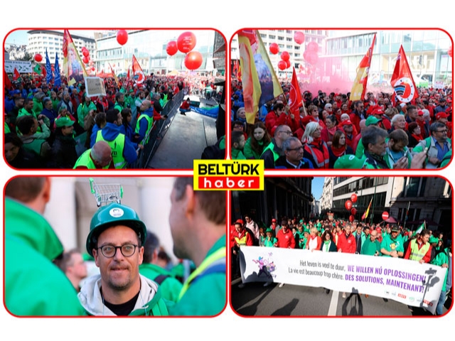 Belçika'da çalışanlar zam talebiyle greve gitti