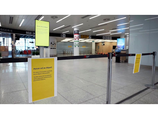 Charleroi Havalimanı'nda güvenlik görevlilerinin grevi nedeniyle kaos yaşanıyor