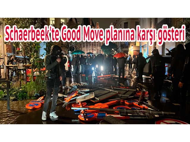 Schaerbeek'te Good Move planına karşı gösteri
