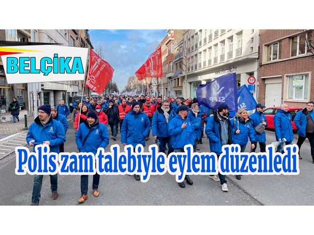 Belçika'da yüzlerce polis zam talebiyle eylem düzenledi