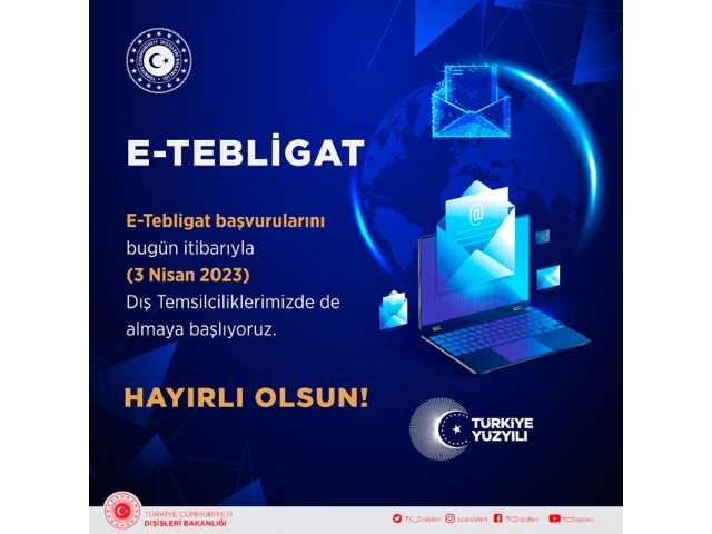 Yurtdışı Türkler konsolosluklarda E-Tebligat başvurusu yapabilecek