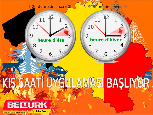 Belçika'da saatler 1 saat geri alınıyor