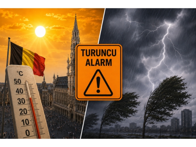 Belçika'da aşırı sıcaklık ve şiddetli fırtına nedeniyle "turuncu alarm" verildi