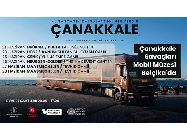 Çanakkale Savaşları Mobil Müzesi Belçika’da Tarih Severlerle Buluşuyor