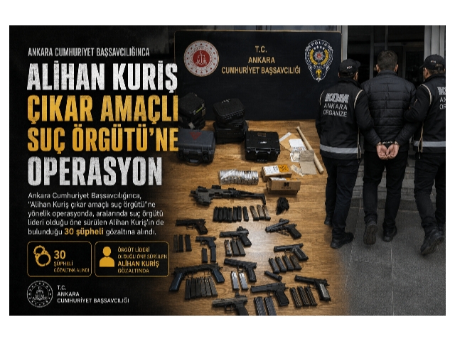 Alihan Kuriş çıkar amaçlı suç örgütüne yönelik operasyonda 30 gözaltı
