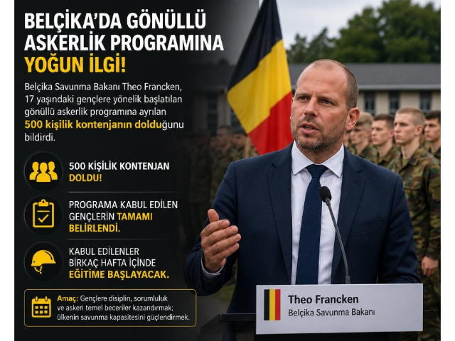 Belçika'da gençlere yönelik gönüllü askerlik programının kontenjanı doldu