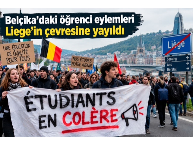 Belçika'daki öğrenci eylemleri Liege'in çevresine yayıldı