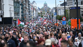 Belçika'da on binlerce kişi İsrail'in Gazze ve Lübnan'a saldırılarını protesto etti