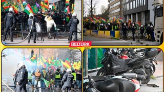 Brüksel polisinden terör örgütü YPG/SDG yandaşlarına sert müdahale