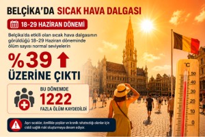 Belçika'da sıcak hava dalgasında ölümler, normal seviyelerin yüzde 39 üzerine çıktı